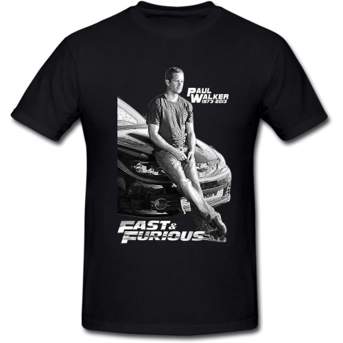 HOUKEEYUE New Paul Walker Street Racing Fast Furio T-Shirts Mens Black Shirts Black HOUKEEYUE New Paul Walker Street Racing Fast Furio T-Shirts Mens Black Shirts Black