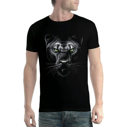 Panther Green Eyes Animals Men T Shirt Black Men's Panther Green Eyes Animals Men T Shirt Black Men's