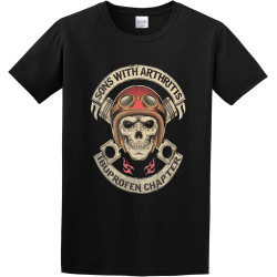 HOUKEEYUE Sons with Arthritis Motorbike Club Mc Skull Pistons Outlaw SOA Black Cotton Tshirt Mens HOUKEEYUE Sons with Arthritis Motorbike Club Mc Skull Pistons Outlaw SOA Black Cotton Tshirt Mens