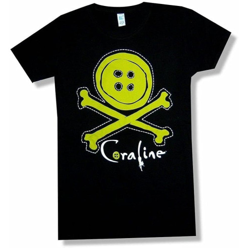 Coraline Cross Bones Other Side Girls Juniors Black T Shirt New Men's Coraline Cross Bones Other Side Girls Juniors Black T Shirt New Men's