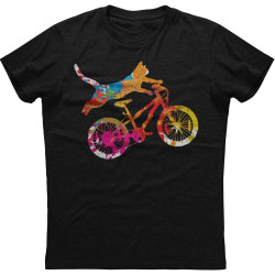 HOUKEEYUE Riding Colorful Bike Mens Short Sleeve New Cotton Black T-Shirt Black HOUKEEYUE Riding Colorful Bike Mens Short Sleeve New Cotton Black T-Shirt Black