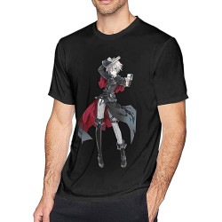 Men's Date A Live Funny T Shirt Hip hop Short Sleeve Breathable Round Neck Tee Size