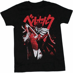Berserk Mens T-Shirt - Bloody Guts Under Japanese Characters Berserk Mens T-Shirt - Bloody Guts Under Japanese Characters