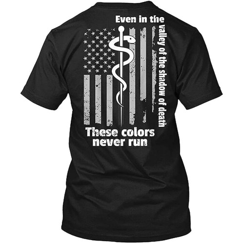 HOUKEEYUE These Colors Never Run Thin White Line - Even in The Tagless Tee T-Shirt Black HOUKEEYUE These Colors Never Run Thin White Line - Even in The Tagless Tee T-Shirt Black