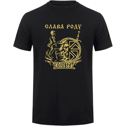 HOUKEEYUE Slavic Slavonis Symbol Kolovrat Sign T Shirt Men Cotton Short Sleeve T-Shirts Tops Black HOUKEEYUE Slavic Slavonis Symbol Kolovrat Sign T Shirt Men Cotton Short Sleeve T-Shirts Tops Black
