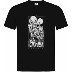 HOUKEEYUE Unisex T-Shirt-The Lovers, Death Tarot, Happy Valentines Day Black M Men's HOUKEEYUE Unisex T-Shirt-The Lovers, Death Tarot, Happy Valentines Day Black M Men's