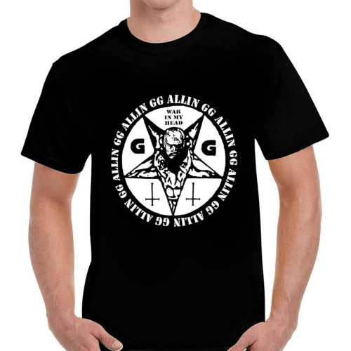 Gg Allin Im Your Enemy Black Mens T-Shirt Men Rock Band Tee Shirt
