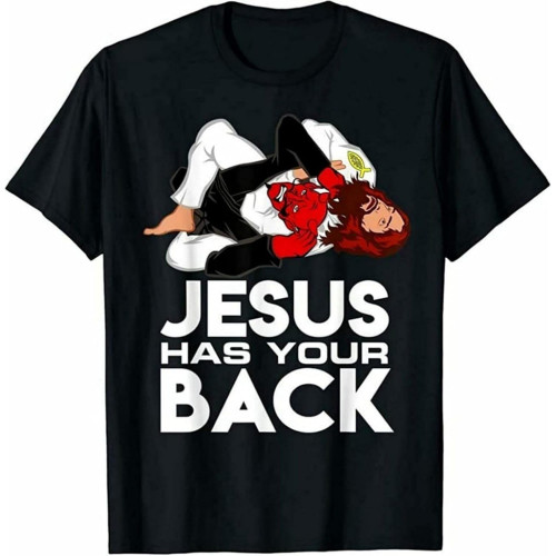 Brazilian Jiu Jitsu Tees Jesus Has Your Back Mens T-Shirt