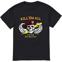 XIU CHUAN Short Sleeve T Shirt Kill Em All Let God Sort Em Out T-Shirt Men Black XIU CHUAN Short Sleeve T Shirt Kill Em All Let God Sort Em Out T-Shirt Men Black
