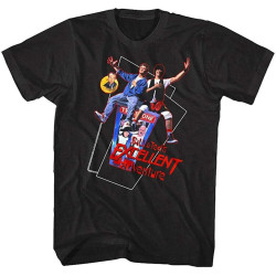 Bill & Ted's Excellent Adventure Men's T Shirt Flying Phone Booth Keanu Movie Bill & Ted's Excellent Adventure Men's T Shirt Flying Phone Booth Keanu Movie