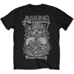 Asking Alexandria Unisex Mens Tshirt - Skull Stack Tee Asking Alexandria Unisex Mens Tshirt - Skull Stack Tee