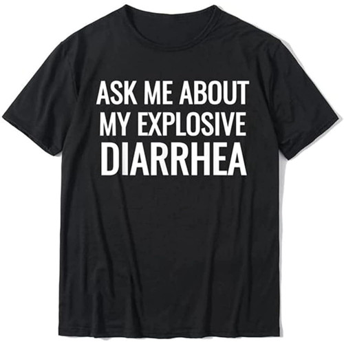 XIU CHUAN Ask Me About My Explosive Diarrhea Funny Poop Gift T-Shirts Cotton Casual Tops & Tees Men's Top T-Shirts Birthday XIU CHUAN Ask Me About My Explosive Diarrhea Funny Poop Gift T-Shirts Cotton Casual Tops & Tees Men's Top T-Shirts Birthday