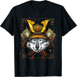 OUBAO Samurai Wolf Warrior Samurai Japanese Graphic Lovers Gift T Shirt XS OUBAO Samurai Wolf Warrior Samurai Japanese Graphic Lovers Gift T Shirt XS