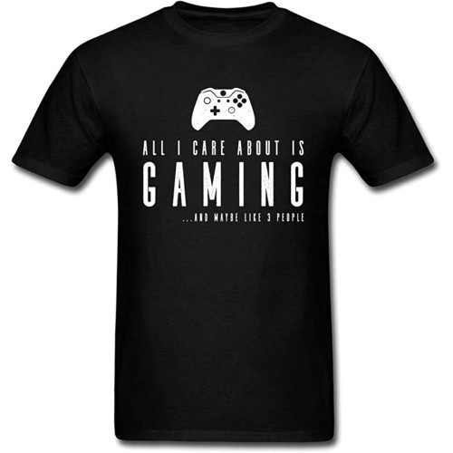 All I Care About is Gaming T Shirt for Men Casual Tshirt Fashionable Gift Tops O-Neck April Fool Day Cotton Fabric Clothes Funny Black All I Care About is Gaming T Shirt for Men Casual Tshirt Fashionable Gift Tops O-Neck April Fool Day Cotton Fabric Clothes Funny Black