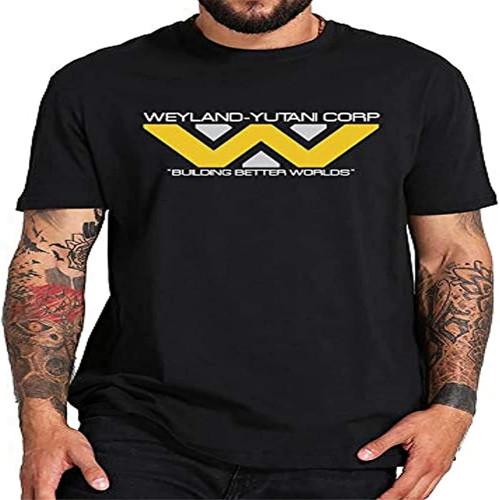 Men's Weyland Yutani T Shirt Aliens Tshirt Movie Print 100% Cotton Breathable EU Size Tops