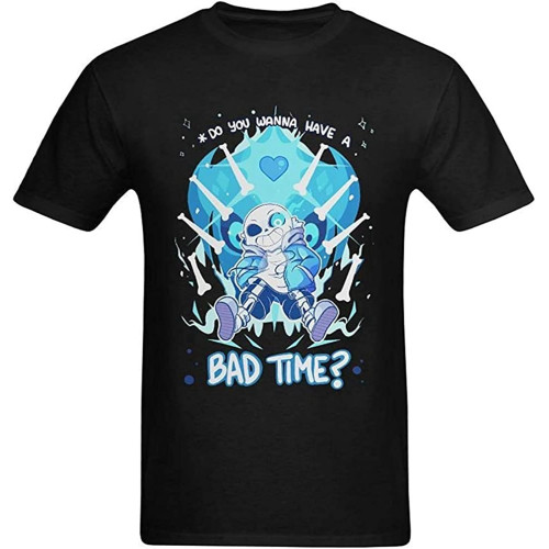 OUBAO Men's Undertale Sans Do You Wanna Have A Bad Time Tshirt OUBAO Men's Undertale Sans Do You Wanna Have A Bad Time Tshirt