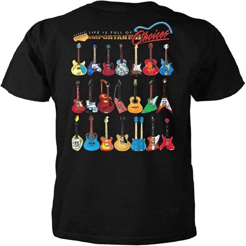 OUBAO Guitar T Shirt Life is Full of Important Choices XS OUBAO Guitar T Shirt Life is Full of Important Choices XS