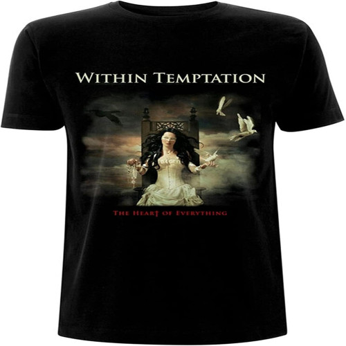 OUBAO Within Temptation Heart of Everything White Yellow Black Red Men'sT Shirt 100% Cotton