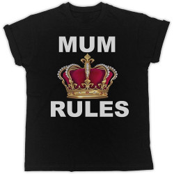Mum Rules Crown Men's T-Shirt Black Unisex Tee S