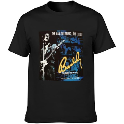 aishurou Buddy Holly Story tie dye Cool Young Loose Concise T-Shirt Black aishurou Buddy Holly Story tie dye Cool Young Loose Concise T-Shirt Black