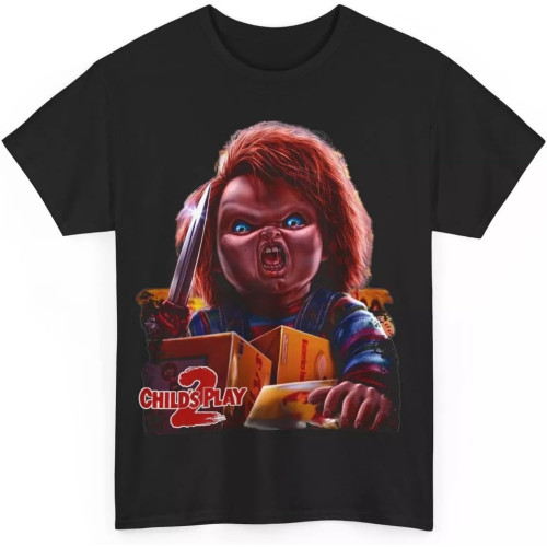 Child’s Play 2 Movie 1990 Chucky Horror T Shirt Unisex Heavy Cotton Tee Black Child’s Play 2 Movie 1990 Chucky Horror T Shirt Unisex Heavy Cotton Tee Black