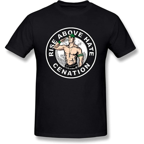 QECEOG Men's John Cena Rise Above Hate Cotton T Shirt