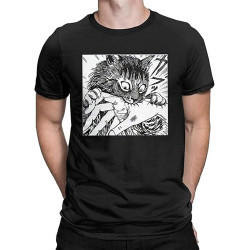 Men's T-Shirt My Cute Cat Tomie Junji Ito Vintage Cotton Tees Short Sleeve Manga T Shirt Crewneck Tops Arrival Black Men's T-Shirt My Cute Cat Tomie Junji Ito Vintage Cotton Tees Short Sleeve Manga T Shirt Crewneck Tops Arrival Black
