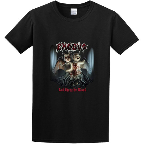 Men's T-Shirts Honger Exodus Let There Be Blood Album Cover Heavy Metal Thrash Metal Funk Black