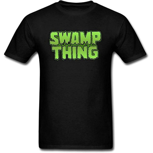 QECEOG Men's Swamp Thing Logo T-Shirt Black