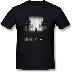QECEOG Mens Silent Hill Adult Unisex Short Sleeve T-Shirts Black QECEOG Mens Silent Hill Adult Unisex Short Sleeve T-Shirts Black