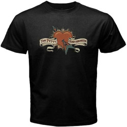 Tom Petty and The Heartbreakers Logo Rock Music Men's Black T-Shirt Black