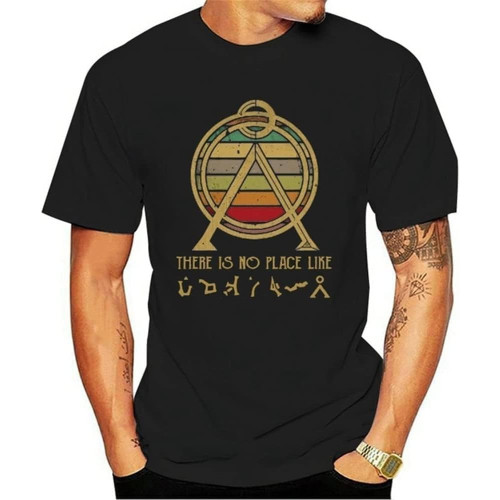 SaffDFFSaa GANO Stargate There is No Place Like Shirt Men Short Sleeve T-Shirt Black SaffDFFSaa GANO Stargate There is No Place Like Shirt Men Short Sleeve T-Shirt Black