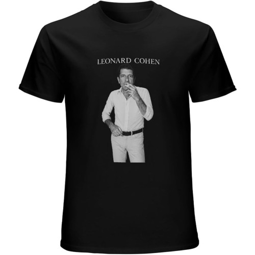 Leonard Cohen Tribute Men's Black T-Shirt Unisex Tee Shirt Leonard Cohen Tribute Men's Black T-Shirt Unisex Tee Shirt