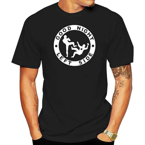 Good Night Left Side Mens Unisex T-Shirt Graphic Print Top Black Tee M