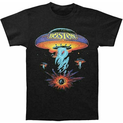 Boston Band Back Rock Mens T-Shirt Black Size S