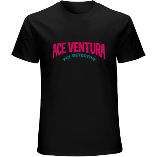 Ace Ventura Pet Detective Movie Logo Men's T-Shirt Unisex Tee Black Shirt Ace Ventura Pet Detective Movie Logo Men's T-Shirt Unisex Tee Black Shirt