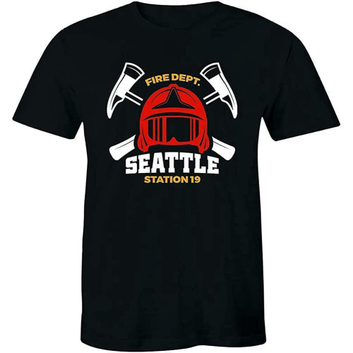 New Seattle Fire Department Firefighter Station 19 Tv Series T-Shirt Men's Tee