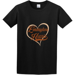 Heart Love Emmylou Harris Cool Country Music Fan T-Shirt Unisex Black Mens Tees