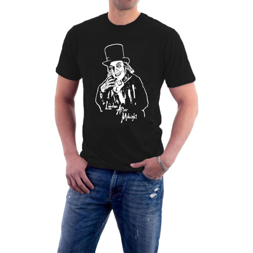 London After Midnight T-Shirt Horror Movie Halloween Tee by Sillytees BlackOne Size