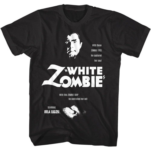 Bela Lugosi White Zombie Grip Men's T Shirt BlackOne Size Bela Lugosi White Zombie Grip Men's T Shirt BlackOne Size