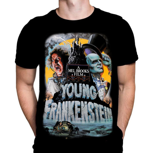 WDEUIL Young Frankenstein - Movie Poster T-Shirt Classic Horror Comedy BlackOne Size WDEUIL Young Frankenstein - Movie Poster T-Shirt Classic Horror Comedy BlackOne Size