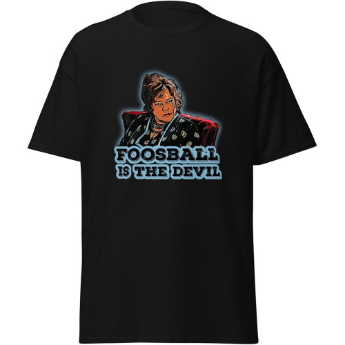 Waterboy Movie Classic tee Foosball is The Devil Shirt BlackOne Size Waterboy Movie Classic tee Foosball is The Devil Shirt BlackOne Size