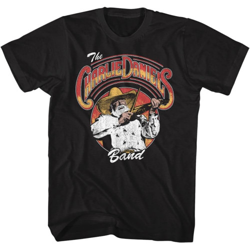 The Charlie Daniels Band Charlie Rocking The Fiddle Men's T Shirt Rock Merch BlackOne Size