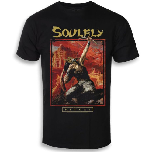 Vintage Ritual of Soulfly Band Cotton Black Full Size Unisex Tee Shirt BlackOne Size