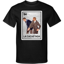 La Cachetada Loteria Will Smith Chris Rock Funny Bingo Graphic Tee T-Shirt BlackOne Size