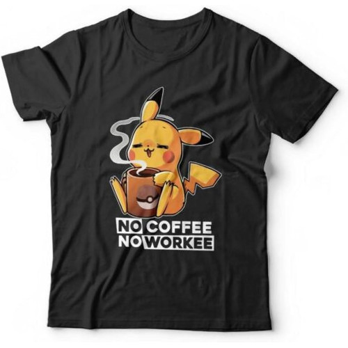 No Coffee No Workee Tshirt Unisex & Kids - Funny, Gaming, Animation BlackOne Size