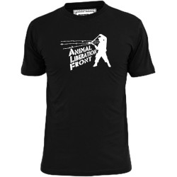 Mens Animal Liberation T Shirt Animal Rights BlackOne Size