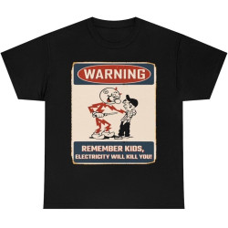 WDEUIL Reddy Kilowatt Shirt Remember Kids Electricity Will Kill You T-Shirt BlackOne Size WDEUIL Reddy Kilowatt Shirt Remember Kids Electricity Will Kill You T-Shirt BlackOne Size