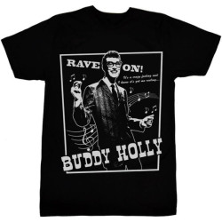 WDEUIL Buddy Holly Rave Auf Herren T-Shirt Black Cotton Unisex BlackOne Size WDEUIL Buddy Holly Rave Auf Herren T-Shirt Black Cotton Unisex BlackOne Size