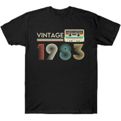 WDEUIL Vintage 1983 Limited Cassette T-Shirt BlackOne Size WDEUIL Vintage 1983 Limited Cassette T-Shirt BlackOne Size